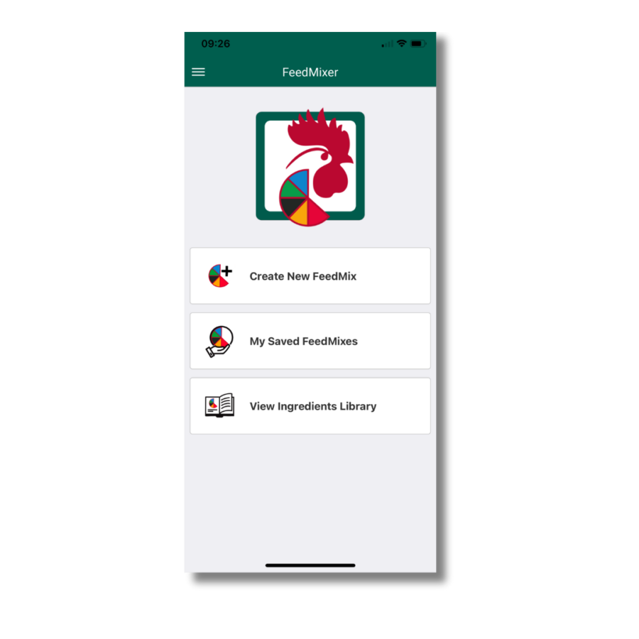 New FeedMixer App Create New FeedMix My Saved FeedMixes View Ingredients Library